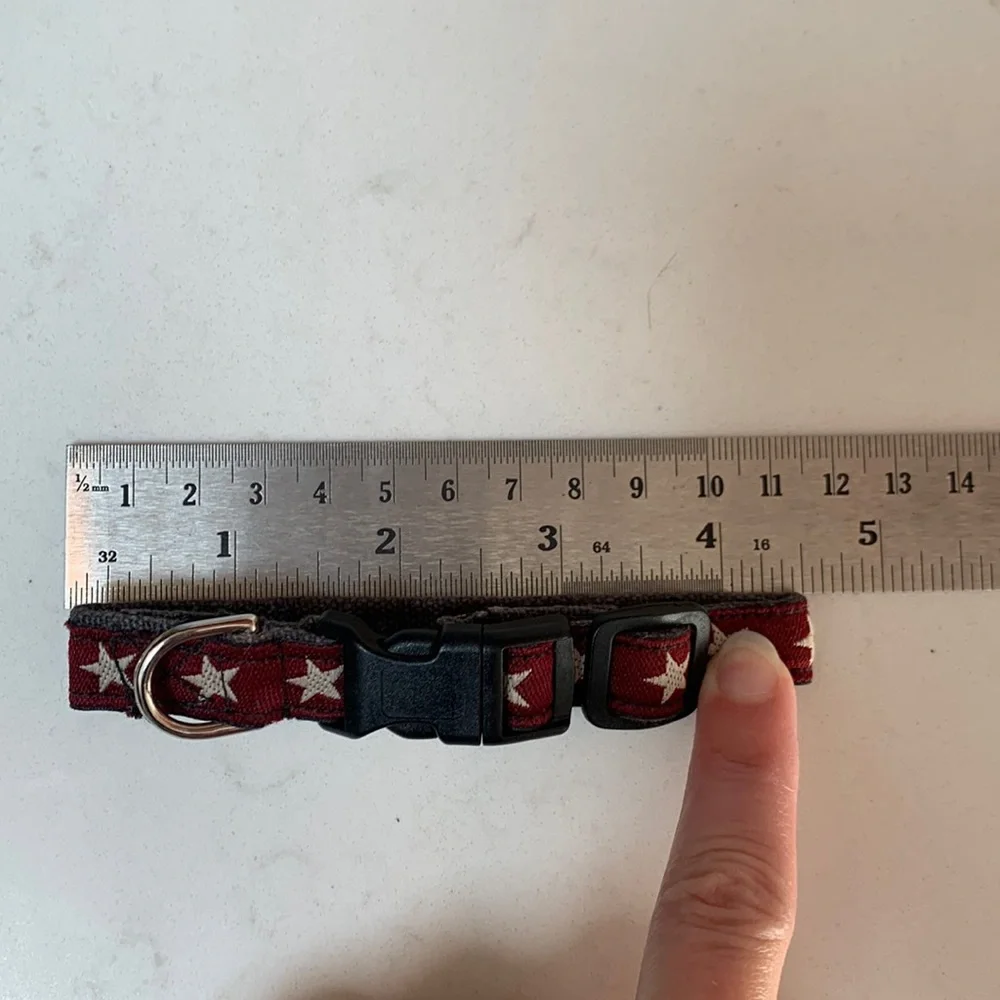Burgundy Star Dog Collar